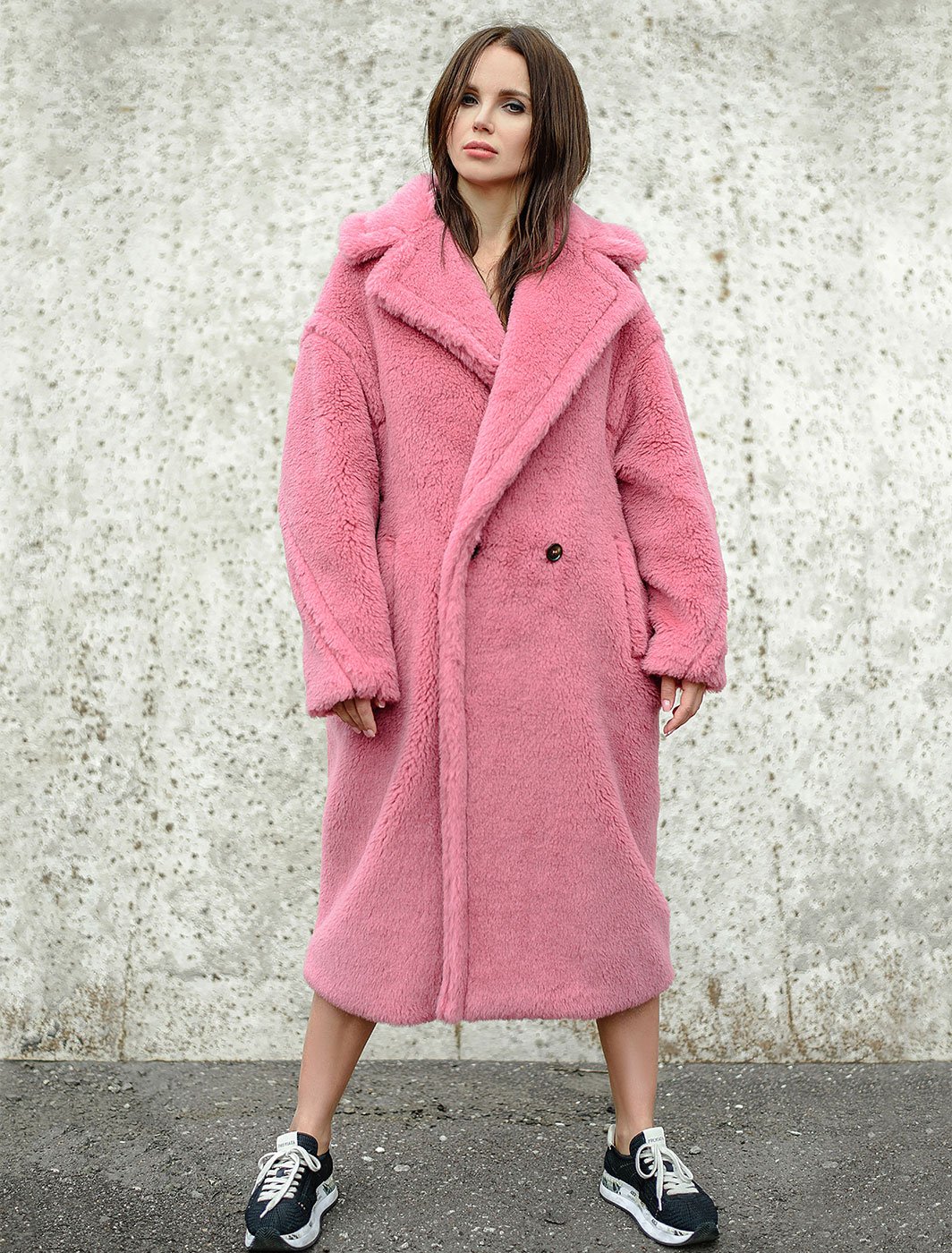 Maxi length borg coat